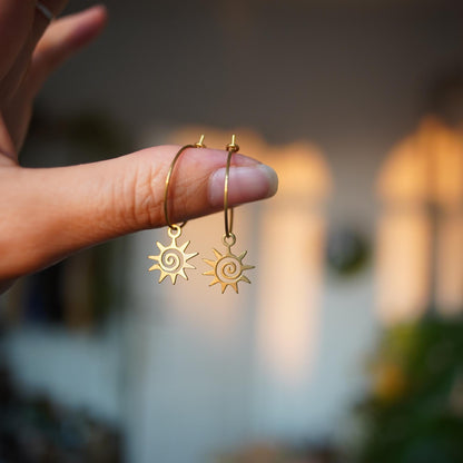 Ohrringe "Sumatra" mit Sonne und Spirale