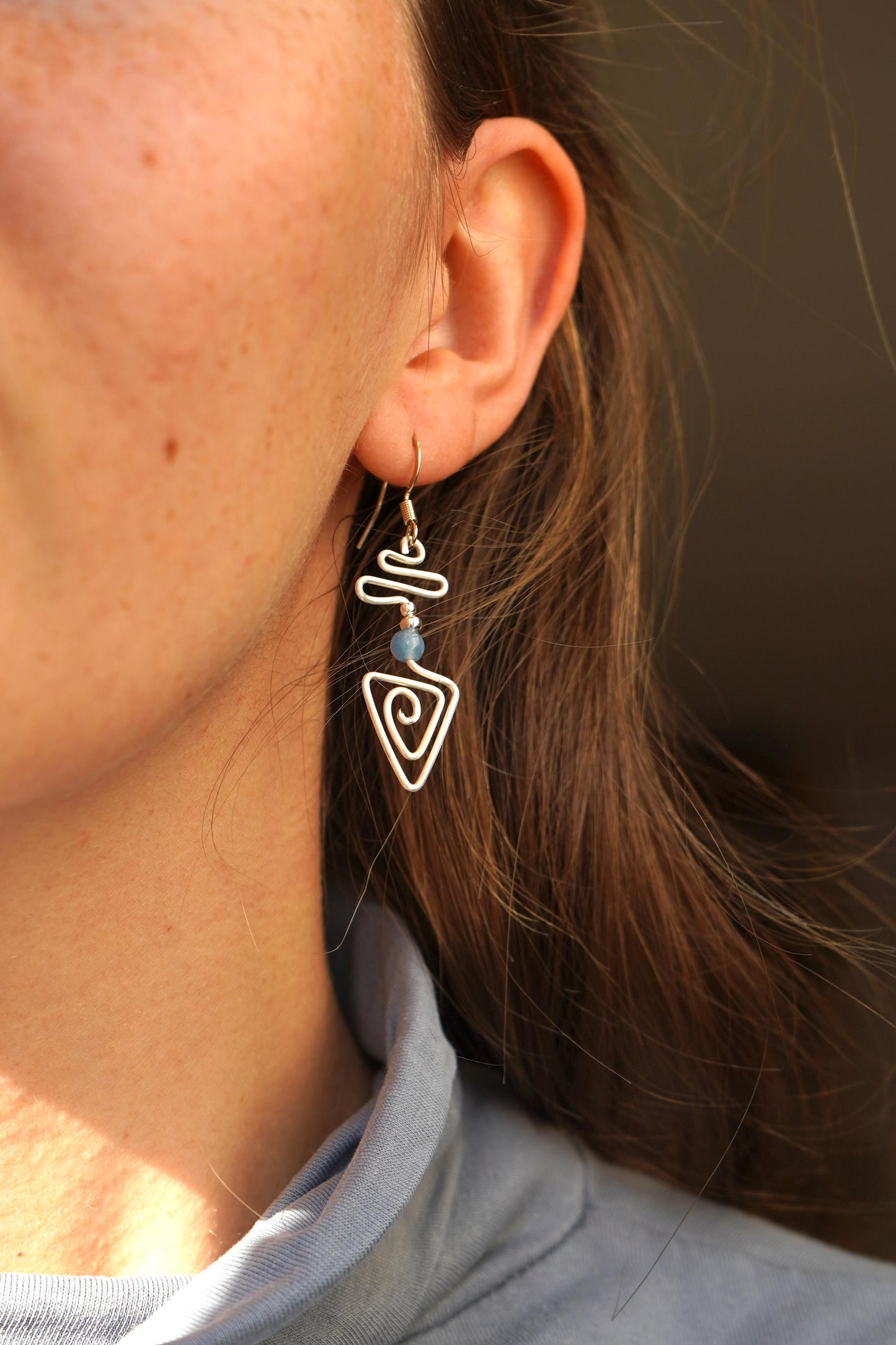Ohrringe "Amira" mit Aventurin und Spirale