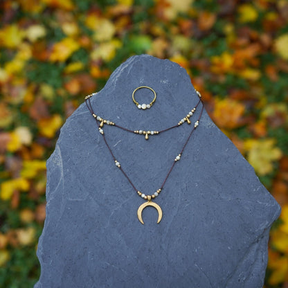 Schmuck Set "Aphrodite" Perlmutt 2 Ketten + Ring