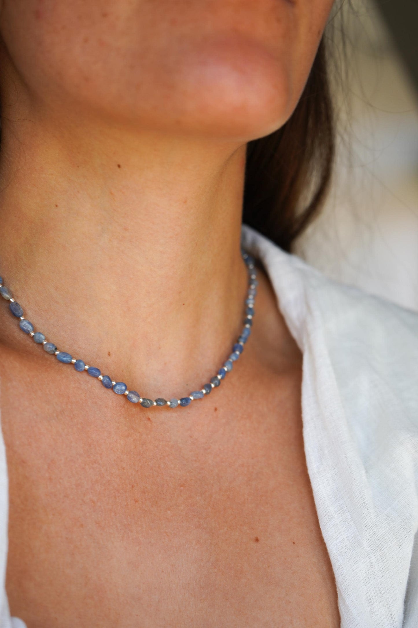 Kette 'Elisa' Silber mit blauem Edelstein