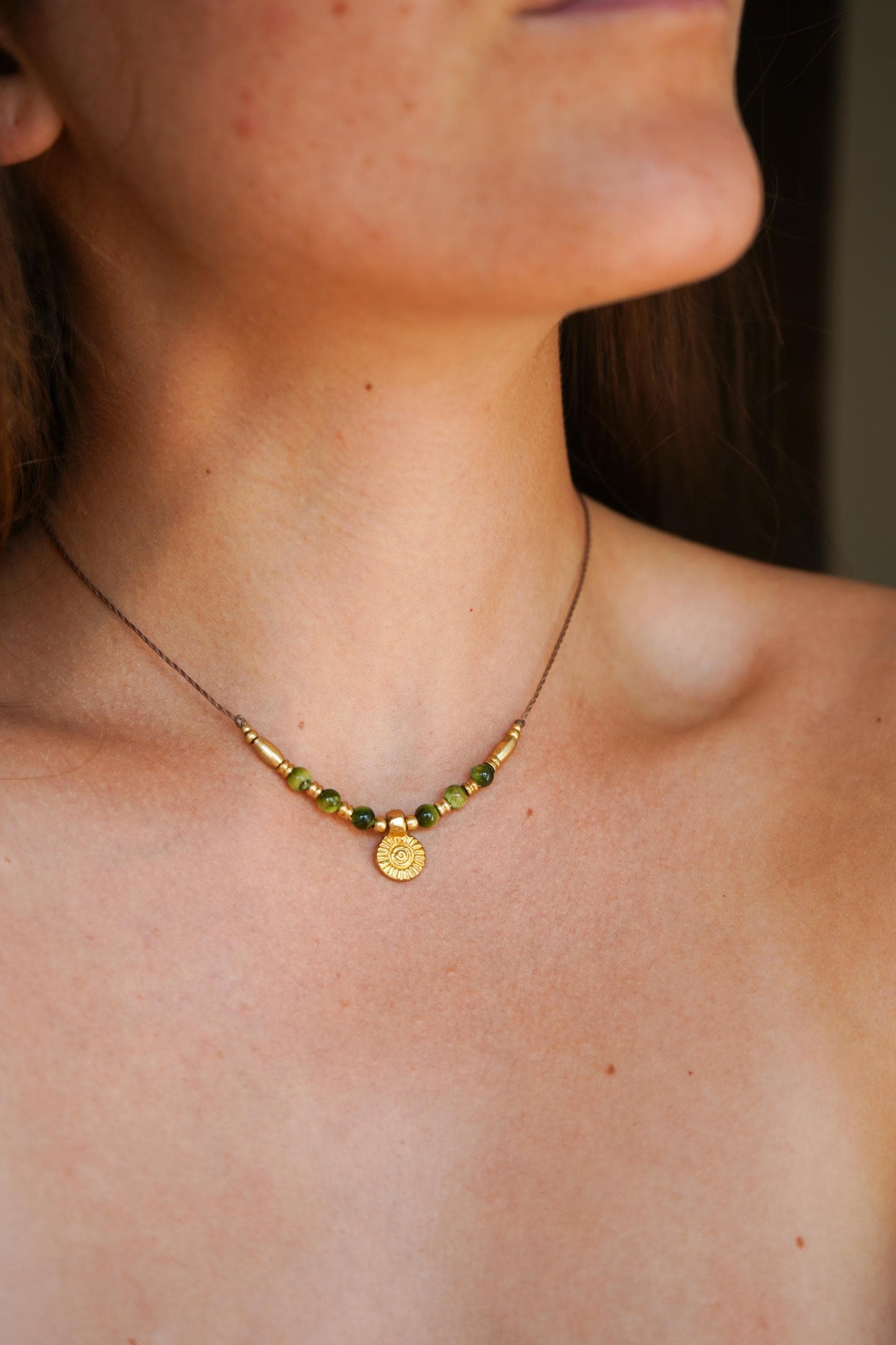 Kette "Moa" mit grünem Edelstein