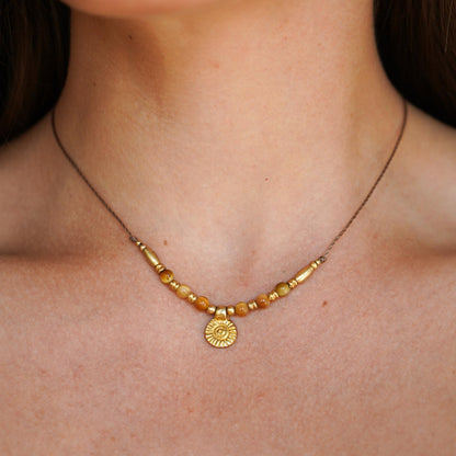 Kette "Manila" mit Edelstein und Sonne