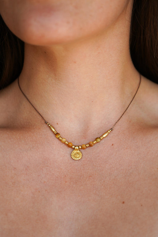 Kette "Manila" mit Edelstein und Sonne